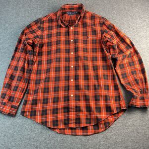 Ralph Lauren Shirt Adult Medium Red Black Buffalo Plaid Button Up Flannel Mens